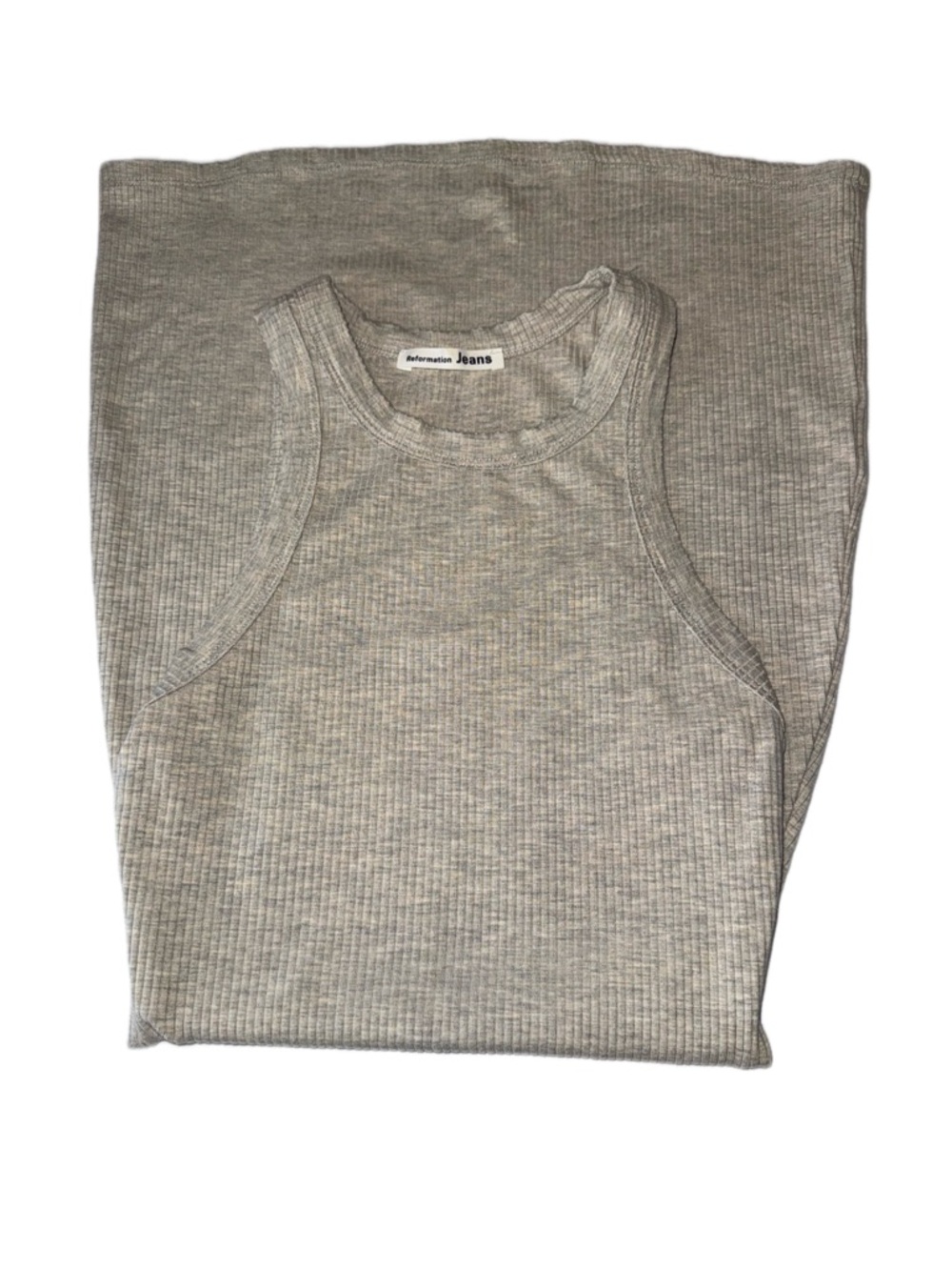 Reformation Oatmeal Ribbed Knit Tank Dress Tencel Lyocell Bodycon Midi XS - Picture 4 of 7
